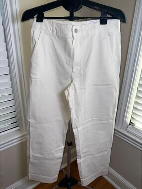 Everlane The Utility Straight Leg Pant Bone White Size 8 28.5” Inseam NWT